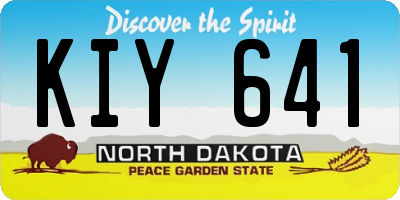 ND license plate KIY641