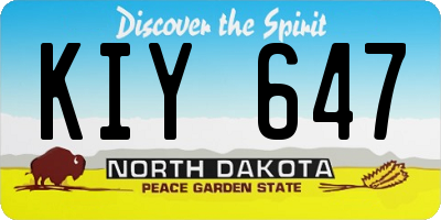 ND license plate KIY647