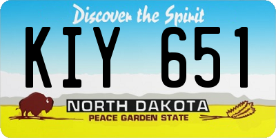 ND license plate KIY651