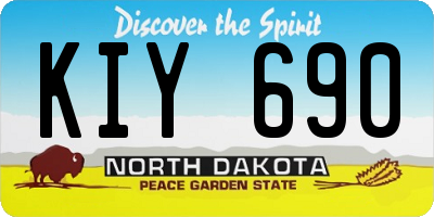 ND license plate KIY690