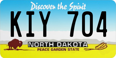 ND license plate KIY704