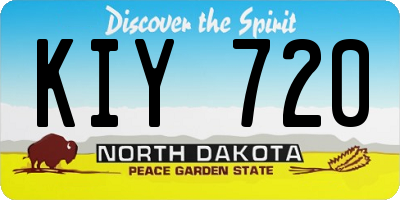 ND license plate KIY720
