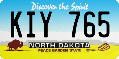 ND license plate KIY765