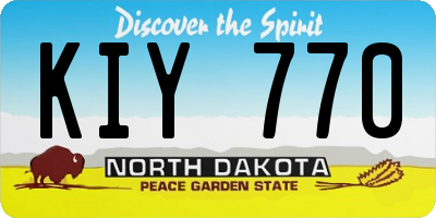 ND license plate KIY770