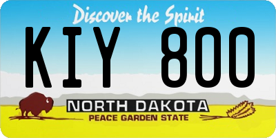 ND license plate KIY800