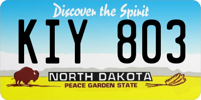 ND license plate KIY803