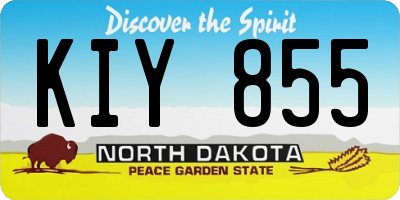 ND license plate KIY855