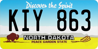 ND license plate KIY863