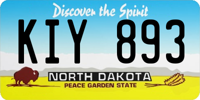 ND license plate KIY893