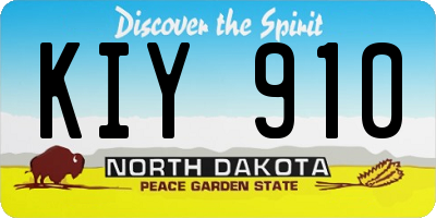 ND license plate KIY910