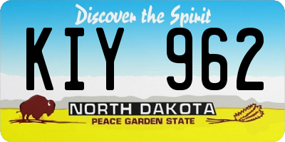 ND license plate KIY962