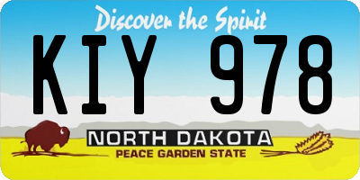ND license plate KIY978