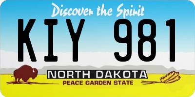 ND license plate KIY981