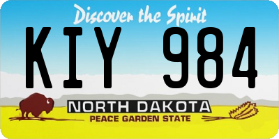 ND license plate KIY984