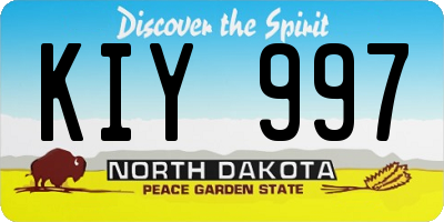 ND license plate KIY997