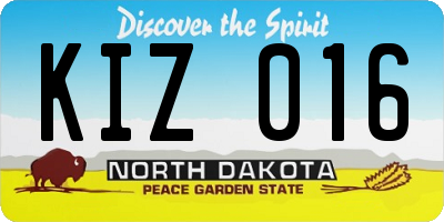 ND license plate KIZ016