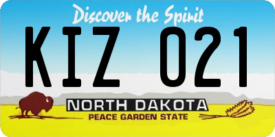 ND license plate KIZ021