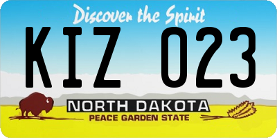 ND license plate KIZ023
