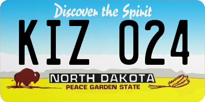 ND license plate KIZ024