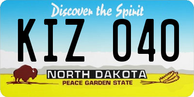 ND license plate KIZ040