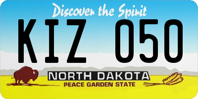 ND license plate KIZ050