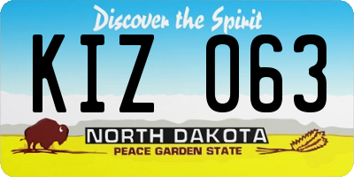 ND license plate KIZ063