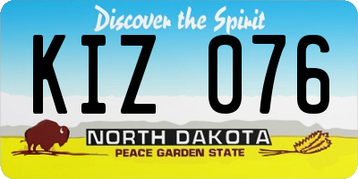 ND license plate KIZ076