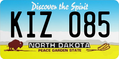 ND license plate KIZ085