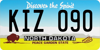 ND license plate KIZ090