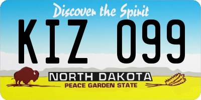 ND license plate KIZ099