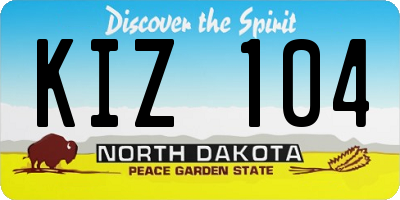 ND license plate KIZ104