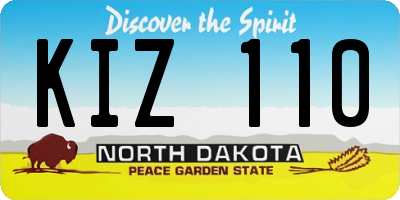 ND license plate KIZ110