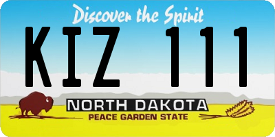 ND license plate KIZ111