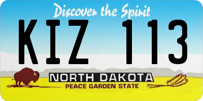 ND license plate KIZ113