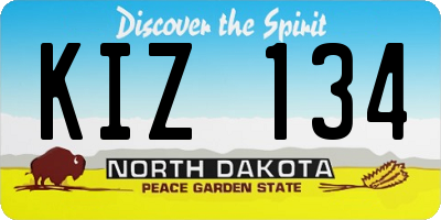 ND license plate KIZ134