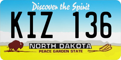 ND license plate KIZ136