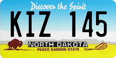 ND license plate KIZ145