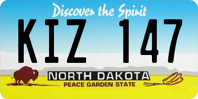 ND license plate KIZ147