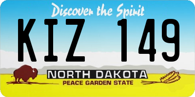 ND license plate KIZ149