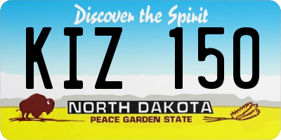 ND license plate KIZ150