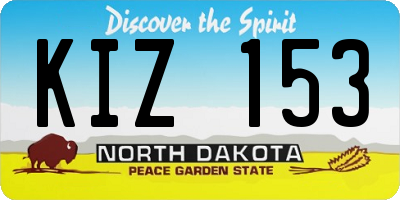 ND license plate KIZ153