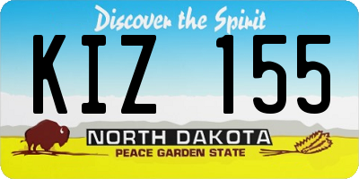ND license plate KIZ155