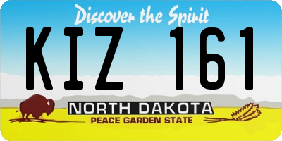 ND license plate KIZ161