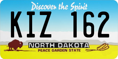 ND license plate KIZ162