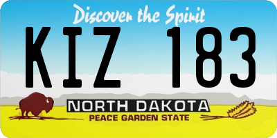 ND license plate KIZ183