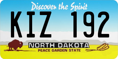 ND license plate KIZ192