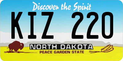 ND license plate KIZ220