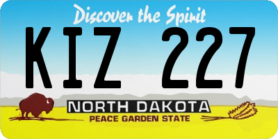 ND license plate KIZ227