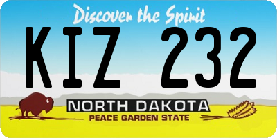ND license plate KIZ232