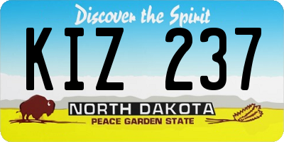 ND license plate KIZ237